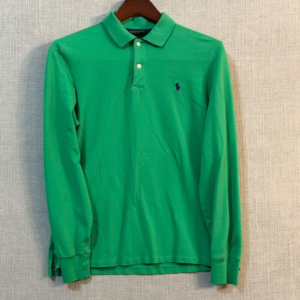 Polo Golf Ralph Lauren Shirt Mens Green Cotton L/S Polo